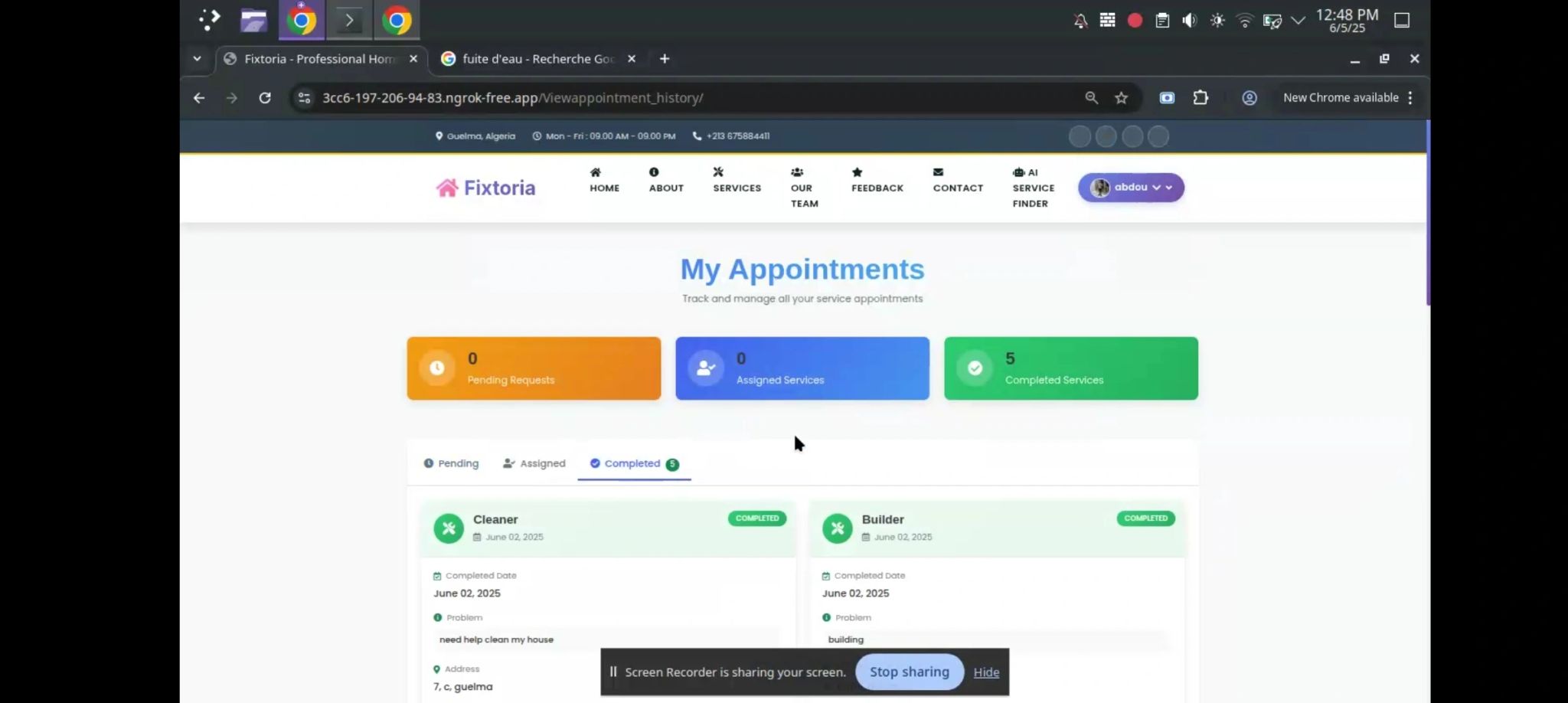 Fixtoria – Plateforme intelligente de gestion de services locaux